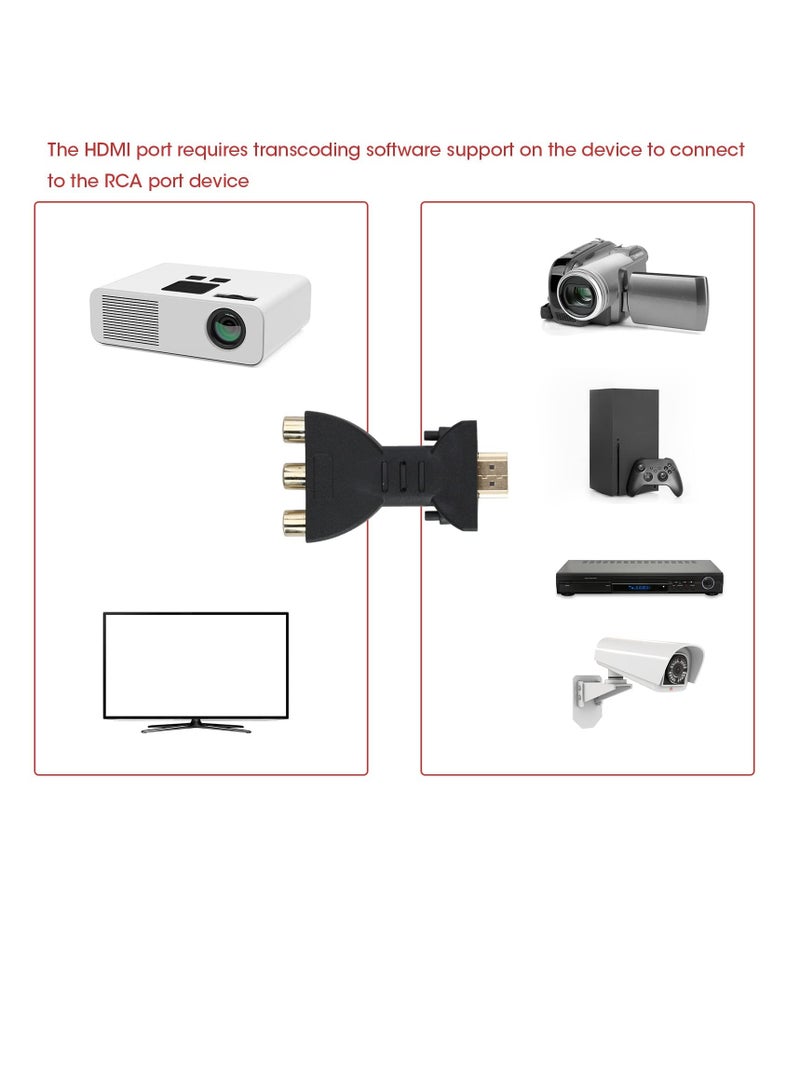 SYOSI محول HDMI إلى AV محول HDMI إلى محول صوت وفيديو 3RGA محول HDMI إلى RCA متوافق مع Roku Stick يدعم NTSC 1080P 720P لجهاز Apple TV الكمبيوتر المحمول Xbox DVD 2Pack - Image 4