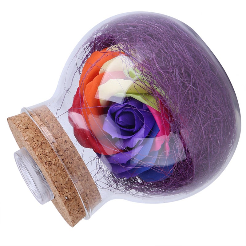 LED RGB Lamp Romantic Rose Bottle Light Color Changing Wedding Party Decor with Remote (Purple) - Image 1