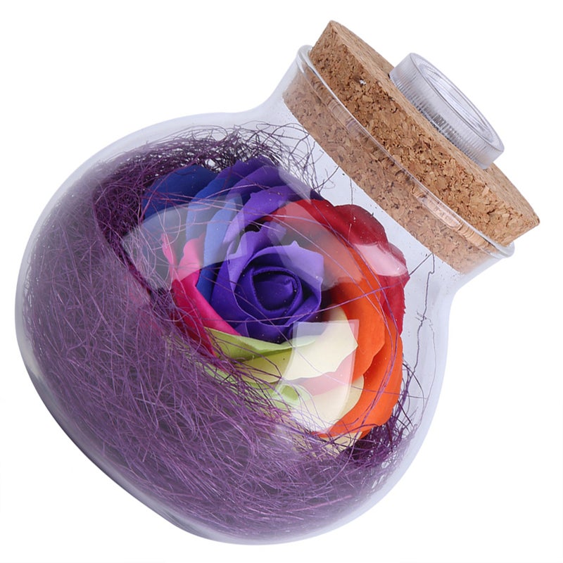 LED RGB Lamp Romantic Rose Bottle Light Color Changing Wedding Party Decor with Remote (Purple) - Image 5