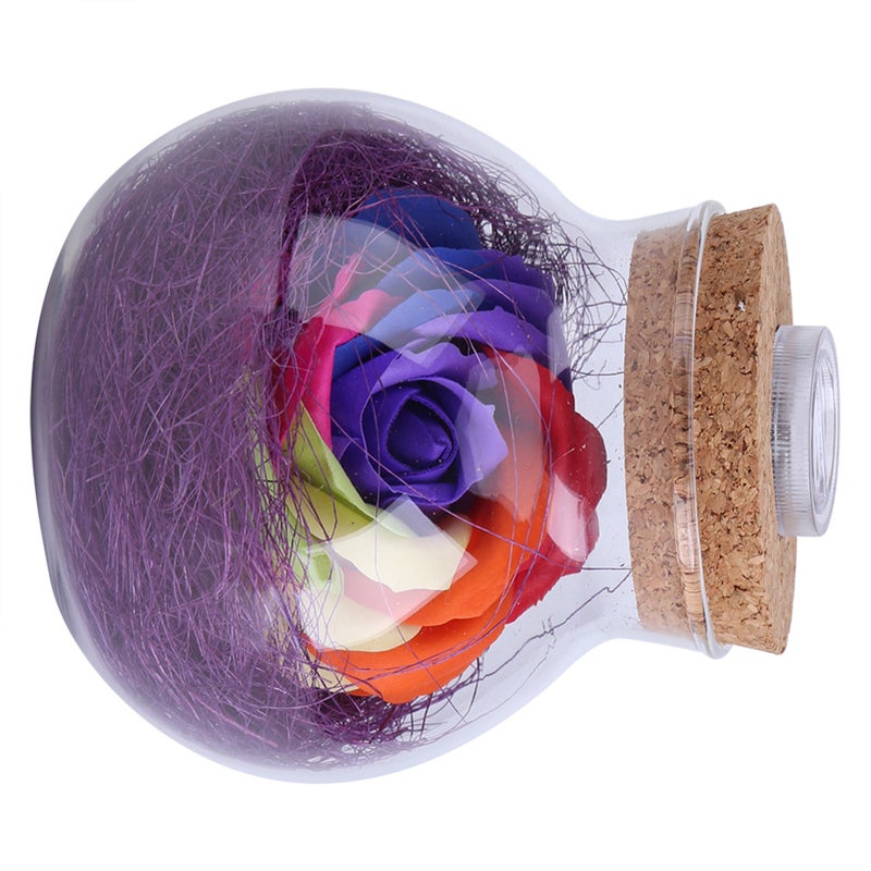 LED RGB Lamp Romantic Rose Bottle Light Color Changing Wedding Party Decor with Remote (Purple) - Image 4
