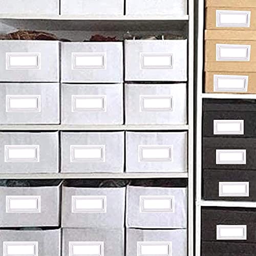 wootile Self Adhesive Metal Bookplates for Books Cards 10Pcs Horizontal Clip Label Holders-Metal Drawer Tag Label Holder Silver Bookplates Metal Frame for Office Library Book File Cabinet Card Tag Label plate - Image 5