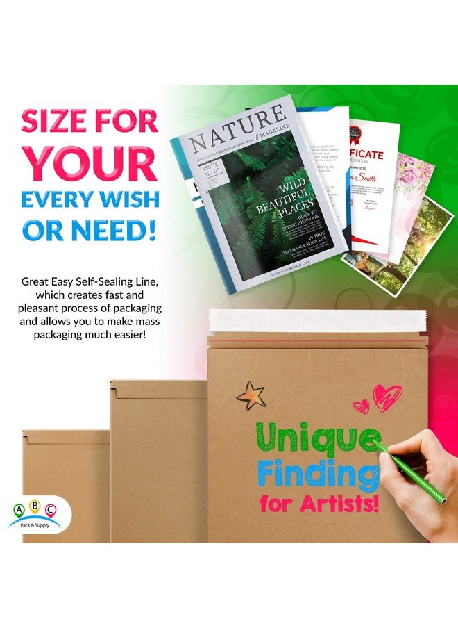 ABC Pack & Supply Abc Rigid Mailers 13 X 18 Inch. Pack Of 10 Brown Cardboard Photo Mailers Rigid With Sturdy Glue Tearoff Strip. Cd Mailers Cardboard. 550 Gsm Rigid Mailing Envelopes Hard. Rigid Mailers Kraft  - Image 4