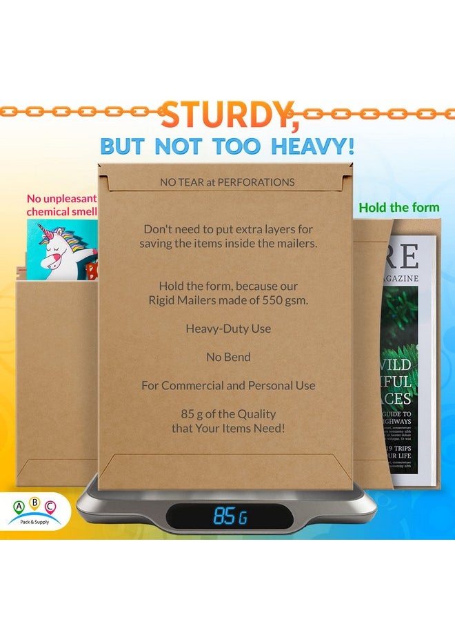 ABC Pack & Supply Abc Rigid Mailers 13 X 18 Inch. Pack Of 10 Brown Cardboard Photo Mailers Rigid With Sturdy Glue Tearoff Strip. Cd Mailers Cardboard. 550 Gsm Rigid Mailing Envelopes Hard. Rigid Mailers Kraft  - Image 3