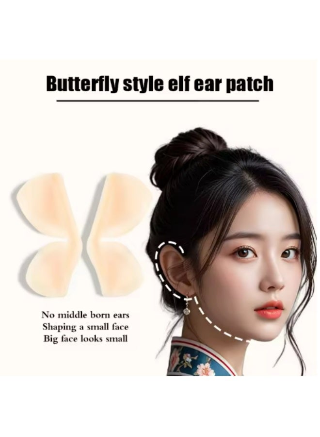 Sisily Pair of 5D Butterfly Elf Ear Protectors Reusable Invisible Ear Corrector Earlobe Support Patch Elf Ear Makeup V Face Sticker Simple - Image 1