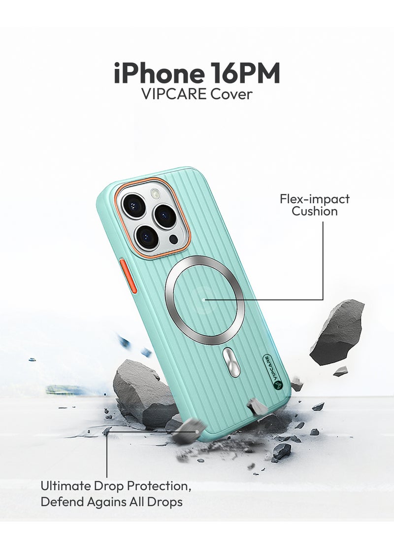 رعاية كبار الشخصيات جراب حماية من السقوط والخدش لهاتف iPhone 16 Pro TPC Magsafe المغناطيسي اللاسلكي للشحن لهاتف iPhone 16 Pro أزرق - Image 4