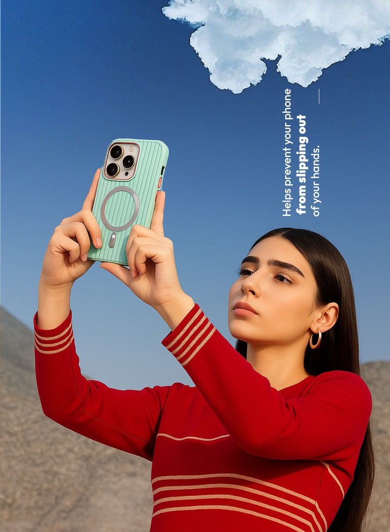 رعاية كبار الشخصيات جراب حماية من السقوط والخدش لهاتف iPhone 16 Pro TPC Magsafe المغناطيسي اللاسلكي للشحن لهاتف iPhone 16 Pro أزرق - Image 5