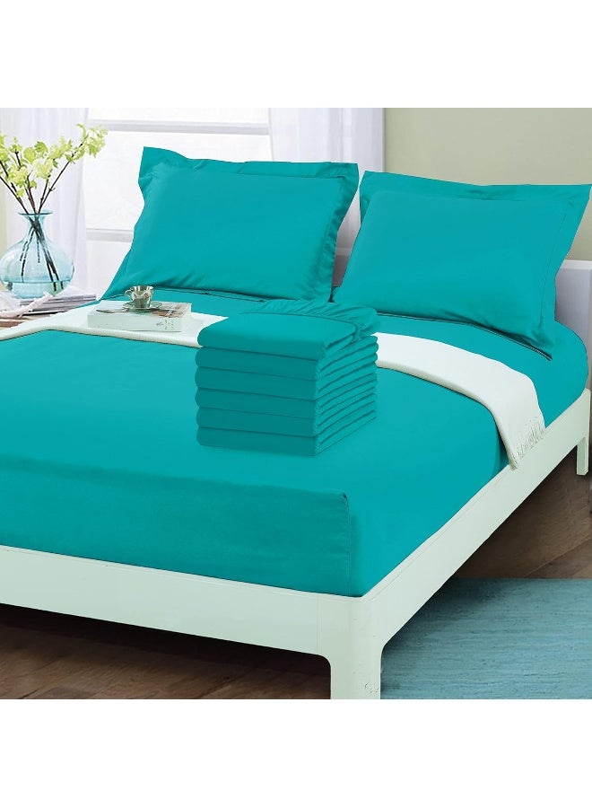 Elegant Comfort Elegant Comfort 6-Pack Fitted Bottom Sheets 1500 Thread Count Premium Hotel Quality, Deep Pocket, Wrinkle-Free, Stain and Fade Resistant-Side Pockets for Storage, 6PACK Fitted-Twin/Twin XL, Turquoise - Image 2