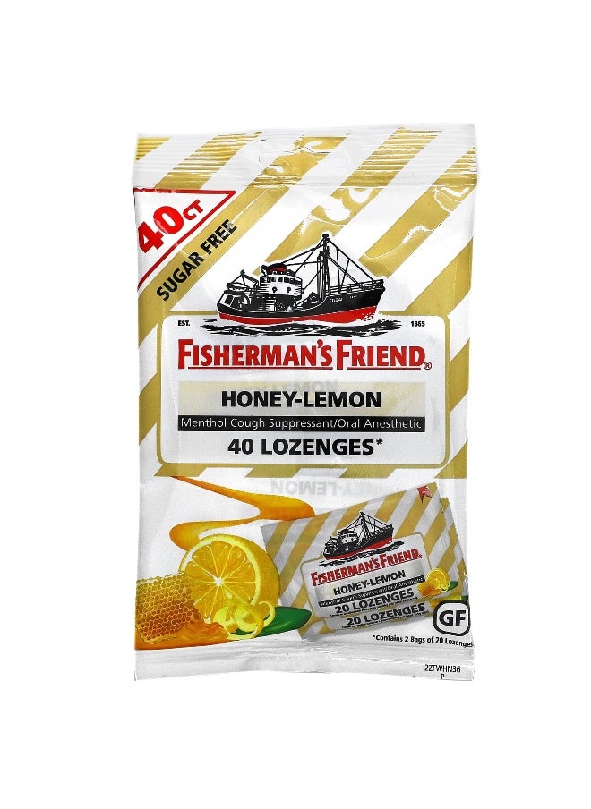 FISHERMAN'S FRIEND Fisherman's Friend, Menthol Cough Suppressant Lozenges, Sugar Free, Honey-Lemon, 40 Lozenges  - Image 1
