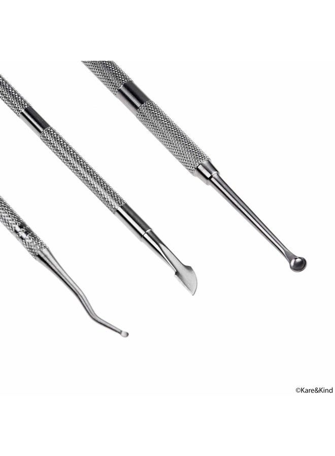 Kare Kind Complete 5 Piece Cuticle and Nail Set - For Manicure and Pedicure Use - Salon Quality - Stainless Steel - Personal for Men and Women - Easy to Use and Clean - Image 2
