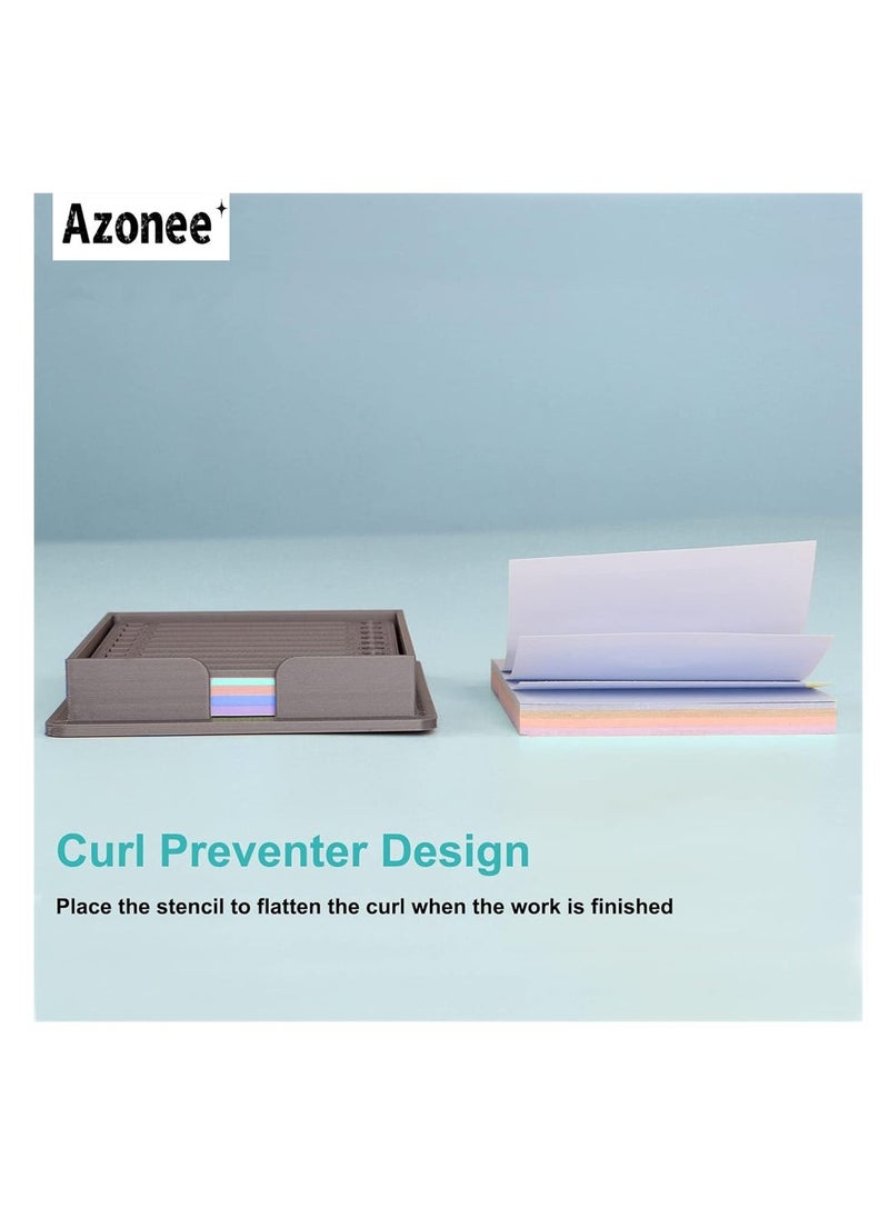 Generic - Sticky Note Holder with Stencil, Dispenser Compatible with Post-It Note, Organizer for 3x3 Self-Sticky Note Pads, Includes Sticky Notes - Image 1