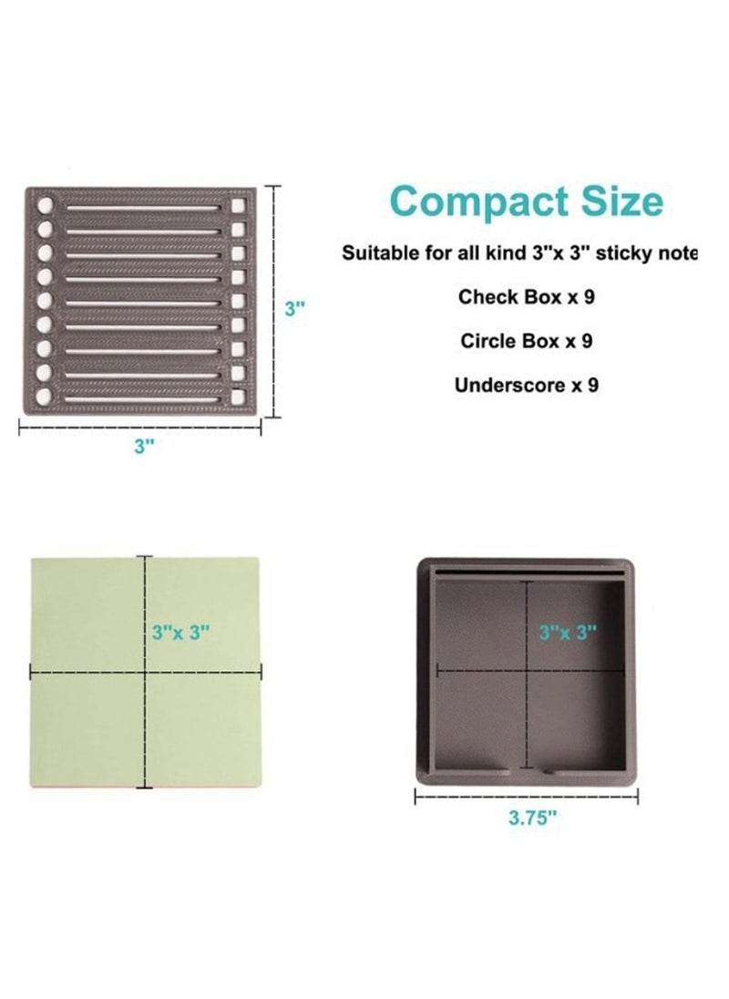 Generic - Sticky Note Holder with Stencil, Dispenser Compatible with Post-It Note, Organizer for 3x3 Self-Sticky Note Pads, Includes Sticky Notes - Image 1