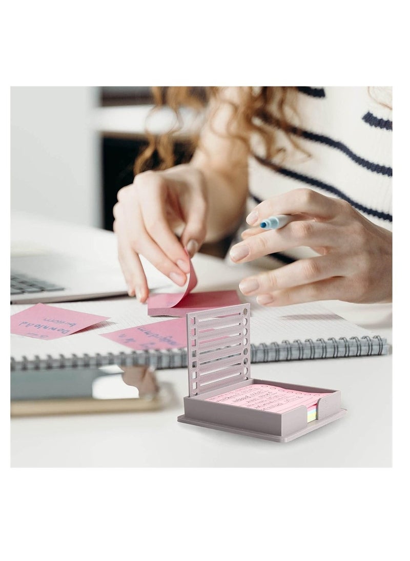 Generic - Sticky Note Holder with Stencil, Dispenser Compatible with Post-It Note, Organizer for 3x3 Self-Sticky Note Pads, Includes Sticky Notes - Image 1