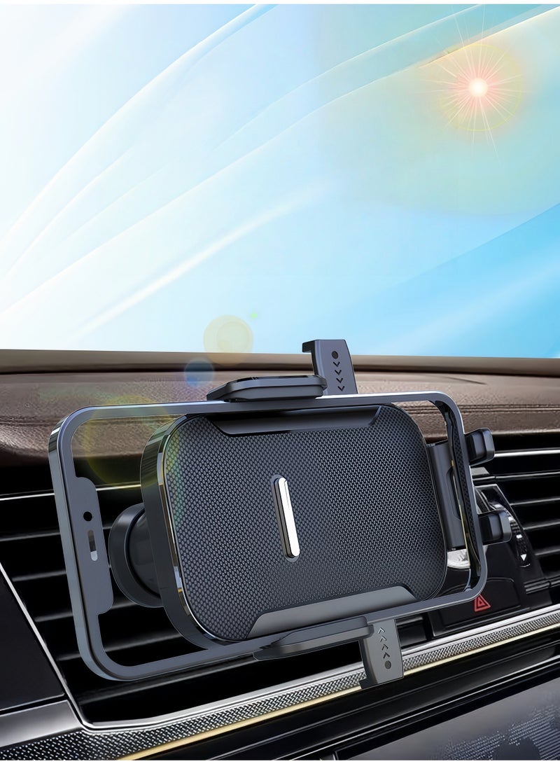 A car phone holder with anti shake vents and ultra stable hook design, compatible with iPhone 16/15/14 series, Samsung S24 S23, Xiaomi, etc. (Mirror style) - Image 4