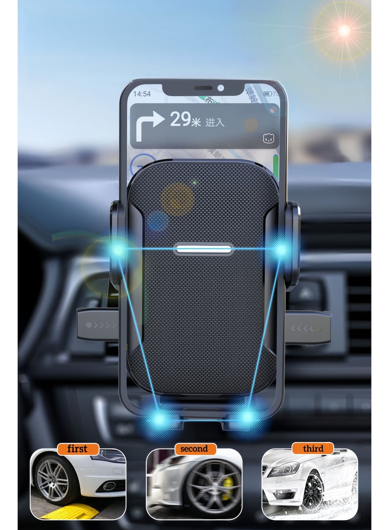 A car phone holder with anti shake vents and ultra stable hook design, compatible with iPhone 16/15/14 series, Samsung S24 S23, Xiaomi, etc. (Mirror style) - Image 3