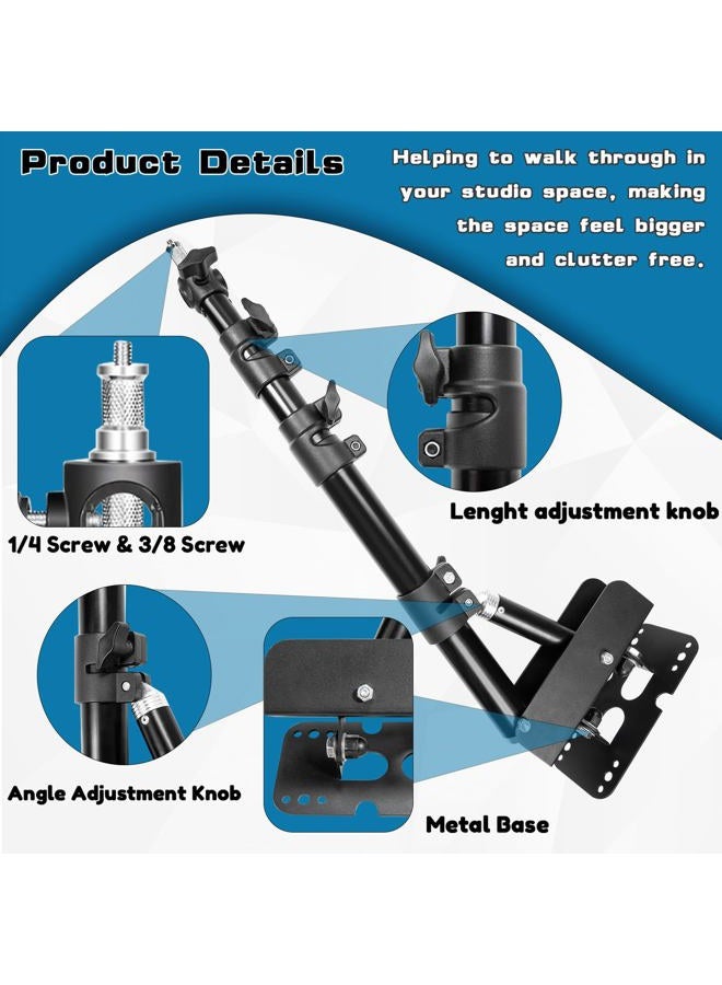 DNSbabi Wall Mount Triangle Boom Arm, 180º Flexible Rotation, Save Space, for Ring Light, Photography Strobe Light, Monolight, Softbox, Umbrella and Reflector  - Image 3
