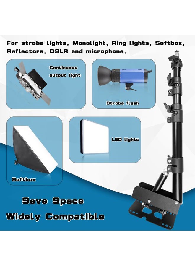 DNSbabi Wall Mount Triangle Boom Arm, 180º Flexible Rotation, Save Space, for Ring Light, Photography Strobe Light, Monolight, Softbox, Umbrella and Reflector  - Image 4
