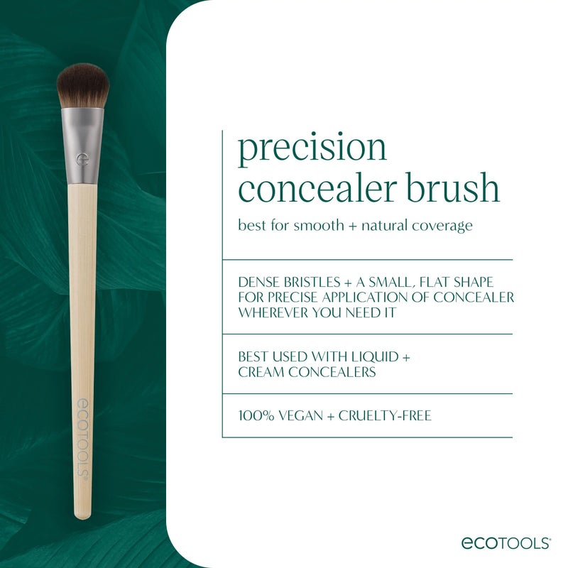 EcoTools Precision Concealer Makeup Brush, For Concealing Under Eyes & Imperfections, Sculpt Skin, Works With Liquid & Cream Makeup, Synthetic Bristles, Cruelty-Free & Vegan, 1 Count - Image 3
