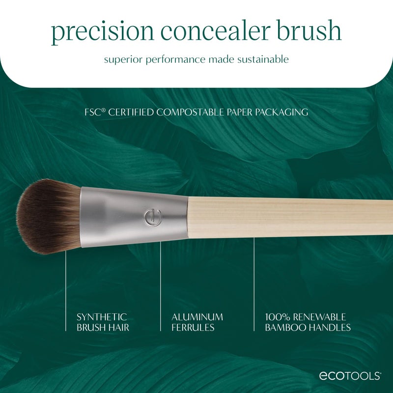 EcoTools Precision Concealer Makeup Brush, For Concealing Under Eyes & Imperfections, Sculpt Skin, Works With Liquid & Cream Makeup, Synthetic Bristles, Cruelty-Free & Vegan, 1 Count - Image 4