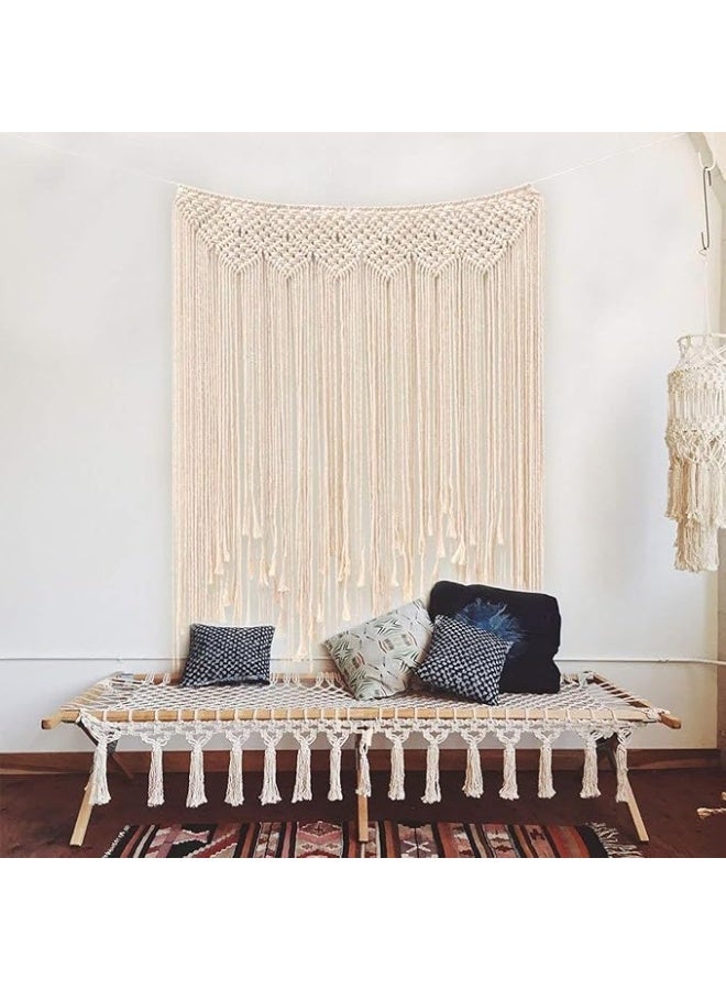 انتيكيانو مكرمية جدارية – ديكور يدوي من القطن – المقاس 43 طول × 39 عرض بوصة - Image 1