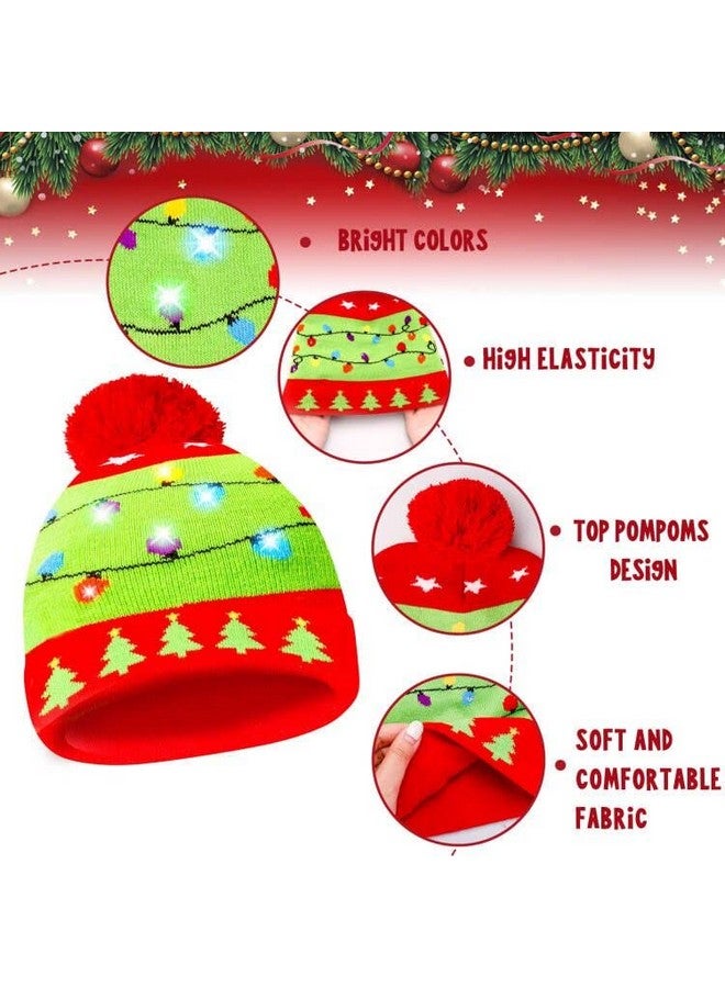 MGparty MGparty Christmas Hats Socks Winter LED Light Up Beanie Knit Hat Crew Sock Holiday Party Favors for Adults Kids  - Image 5