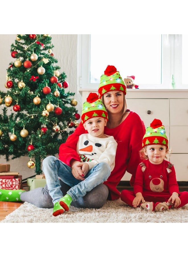 MGparty MGparty Christmas Hats Socks Winter LED Light Up Beanie Knit Hat Crew Sock Holiday Party Favors for Adults Kids  - Image 2