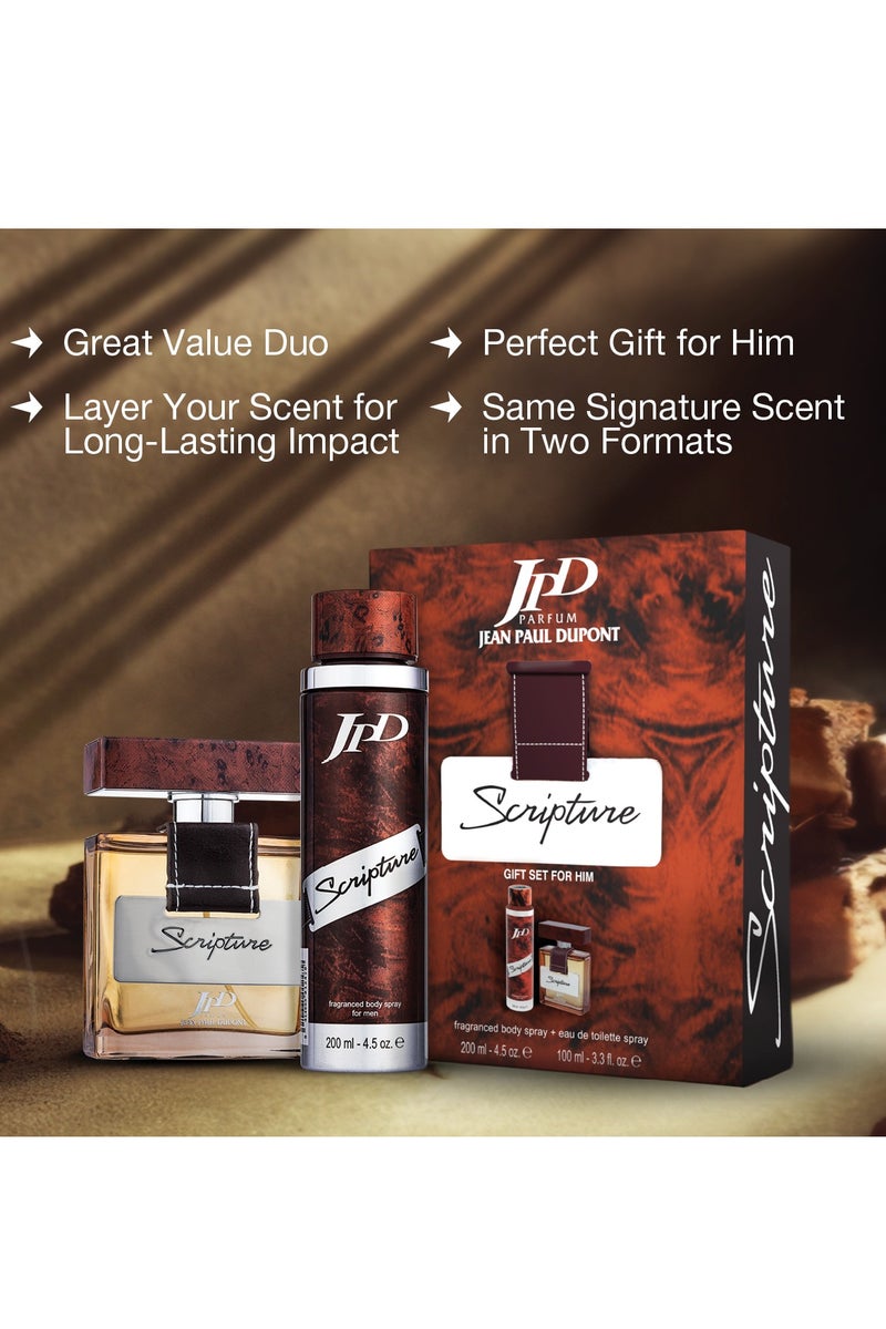 Scripture 2Pcs Promo Pack Eau de Toilette 100ml + Body Spray 200ml For Men