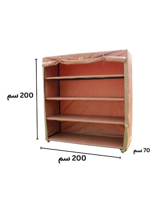 ماركة غير محددة دولاب تايلندي مقاس كبير 2 متر في 2 متر عمق 70 سم brown colour  4 shelf  - Image 1