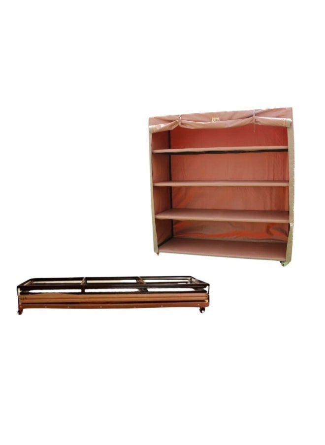 ماركة غير محددة دولاب تايلندي مقاس كبير 2 متر في 2 متر عمق 70 سم brown colour  4 shelf  - Image 2