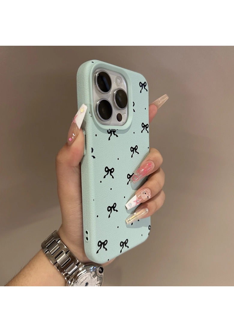 NIBEMINENT Simple Bow Protective TPU Case Cover For iPhone 15 Pro Max, Light Blue