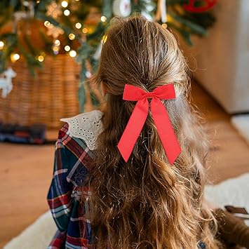 Grevosea 10 Pcs Bow Hair Ties Colorful Hair Ties with Bows Hair Ribbons for Girls Silk Hair Scrunchies Elastic Hair Ties Ponytail Holder Hair Accessories for Women Girls - Image 5