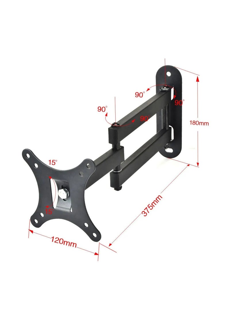 BEETEC Single Arm Swivel TV Wall Mount Bracket for 14-32 Inch Flat Panel TVs up to 12 kg/26 lbs, TV Wall Bracket With Free-Tilting and Swiveling Arm for Enhanced Viewing, Black | TF-102S  - Image 5