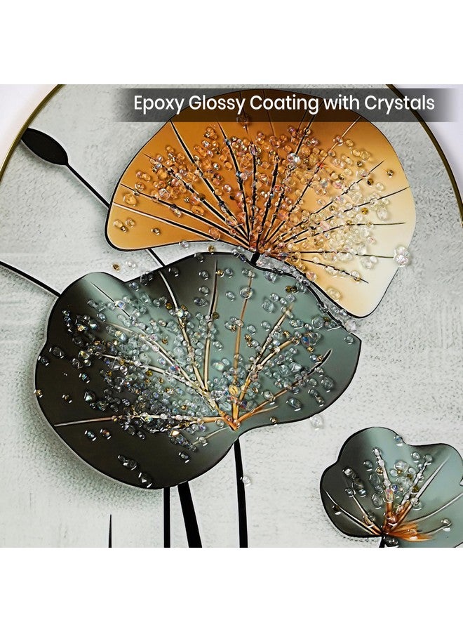 HOME ELEMENTS 3 PC Floral Wall Painting for Bedroom Living Room Wall Decoration Abstract Elegant Golden Flower Floating Frame Wall Paintings for Home and Office Décor Size : 20X50-30X50-20X50 (PT-17) - Image 4