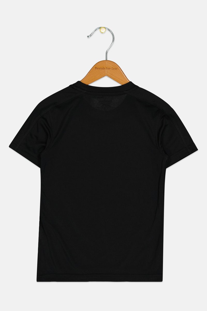 Reebok Kids Boy Brand Logo Short Sleeve Training T-Shirt, Black - Image 2