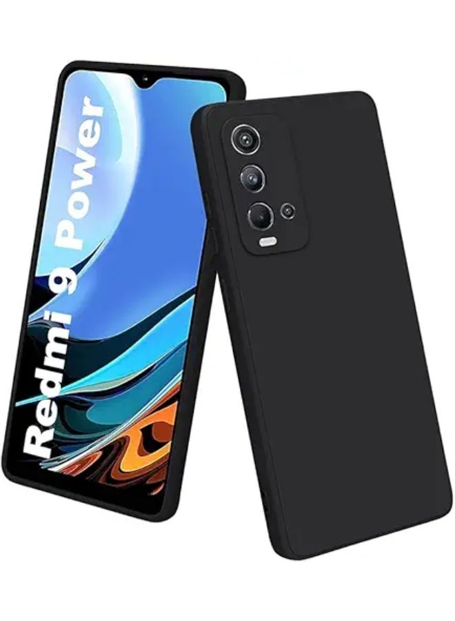 غطاء واقي لهاتف Redmi 9 Power، غلاف TPU ناعم رفيع، غلاف سيليكون مرن متوافق مع Redmi 9 Power - أسود