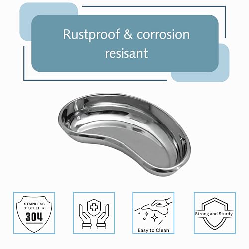 Bosky Stainless Steel Small Kidney Tray 6" inch Basin Emesis Bowl Surgical 12 oz Utility Reusable Dish - Image 3