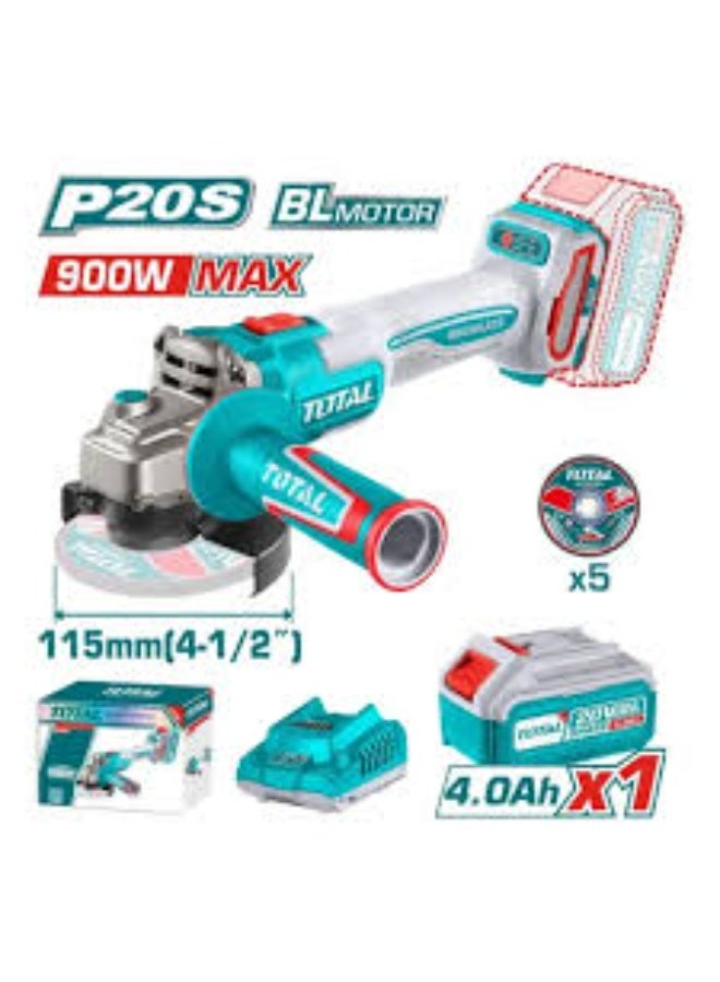 TOTAL Inch Cordless Angle Grinder with Battery & Charger - Image 3