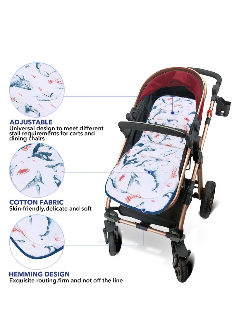 Miracle Baby - 1PCS  Soft Toddler Stroller Cushion, Toddler Car Seat Insert, Reversible Universal Breathable Stroller Mat, 100% Cotton Cover Toddler Seat Pad Liner - Image 1