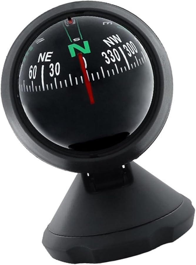 حامل لوحة القيادة مع بوصلة لاصقة دليل الملاحة أسود - Image 1