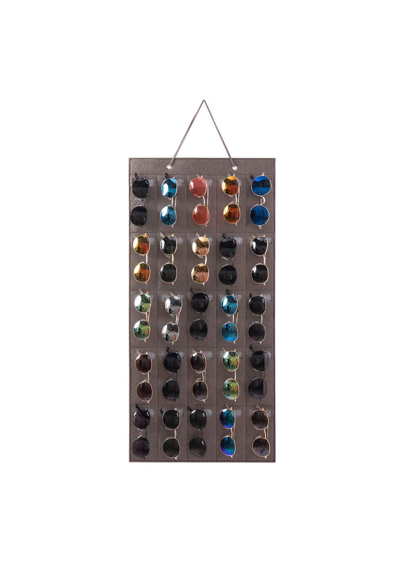KGMCARE KGMCARE Sunglasses Organizer Storage Hanging Eyeglasses Wall Pocket MountedEyewear Display25 Slots Black Large 