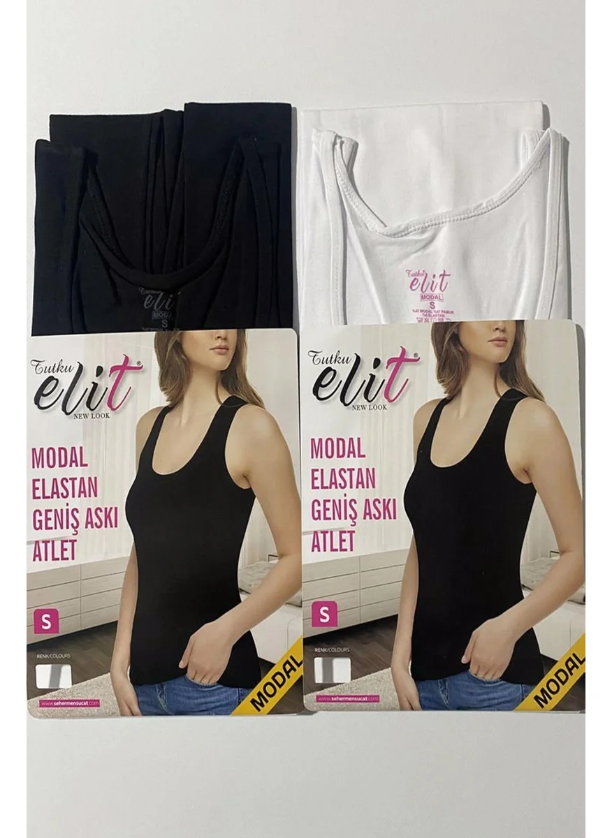Tutku Elit Passion Elite Women's Modal Lycra Wide Strap Undershirt 2002 - 12 Pieces
