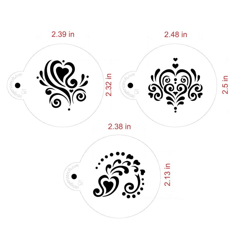 Designer Stencils C810 Amore Cookie Stencil Set, Beige/Semi-Transparent - Image 5