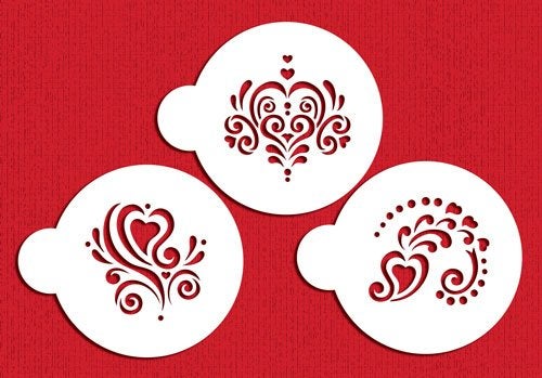 Designer Stencils C810 Amore Cookie Stencil Set, Beige/Semi-Transparent - Image 3