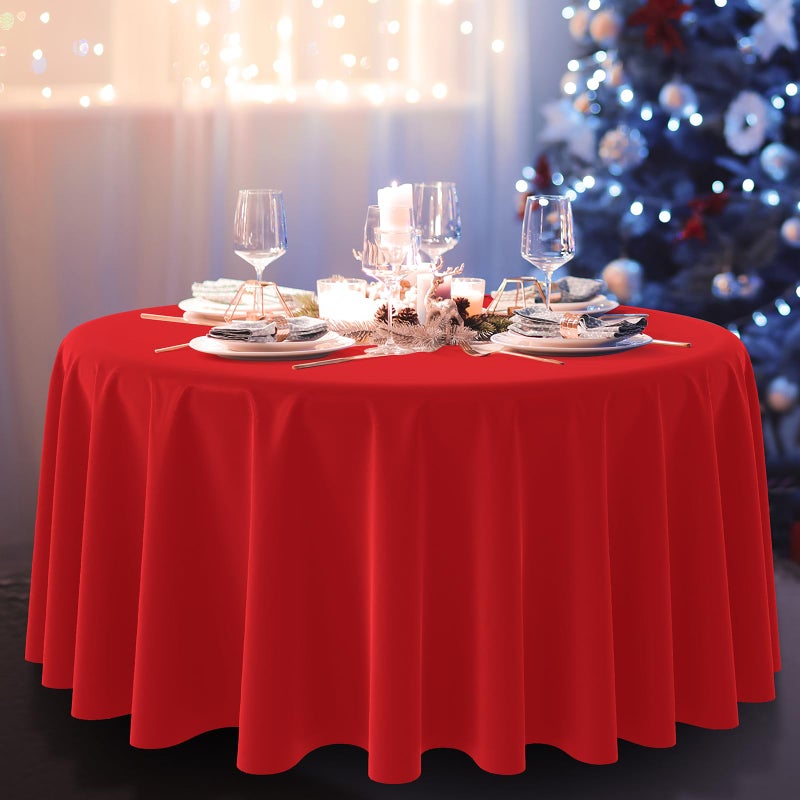 MASHAN 12Pcs Red Green Yellow Black Plastic Tablecloths, Disposable Round Table Covers for Kwanzaa Black History Month Juneteenth African American Festival Holiday Party Decorations,84inch - Image 4