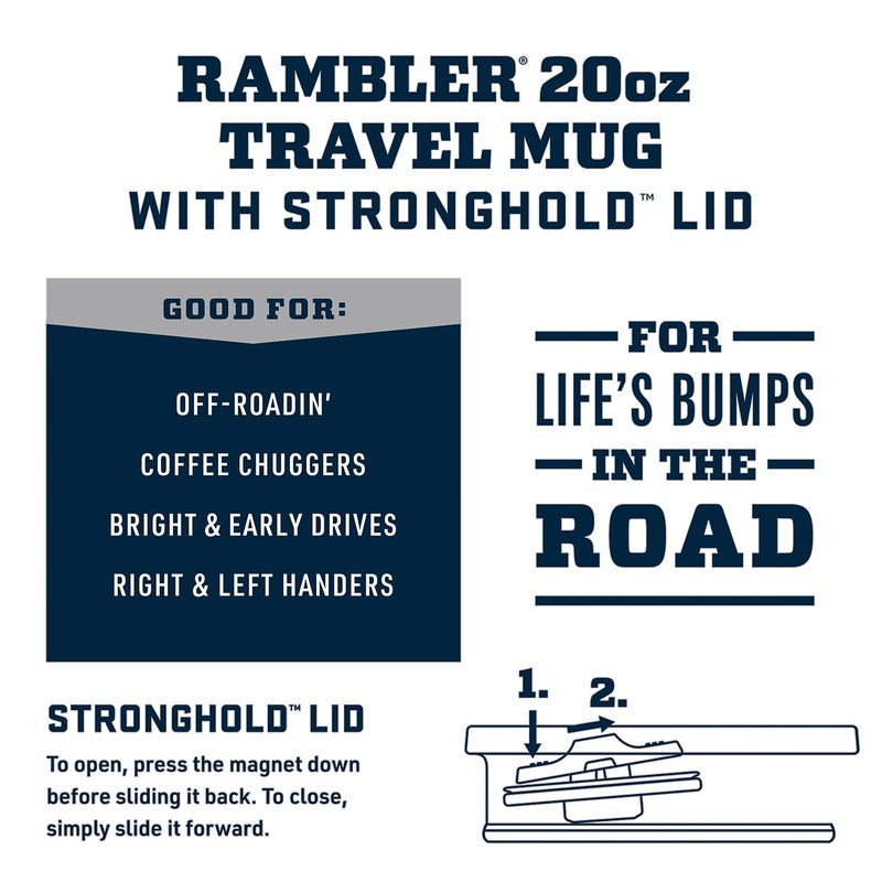 YETI Rambler 20 oz Travel Mug, Stainless Steel, Vacuum Insulated with Stronghold Lid, Lowcountry Peach - Image 2