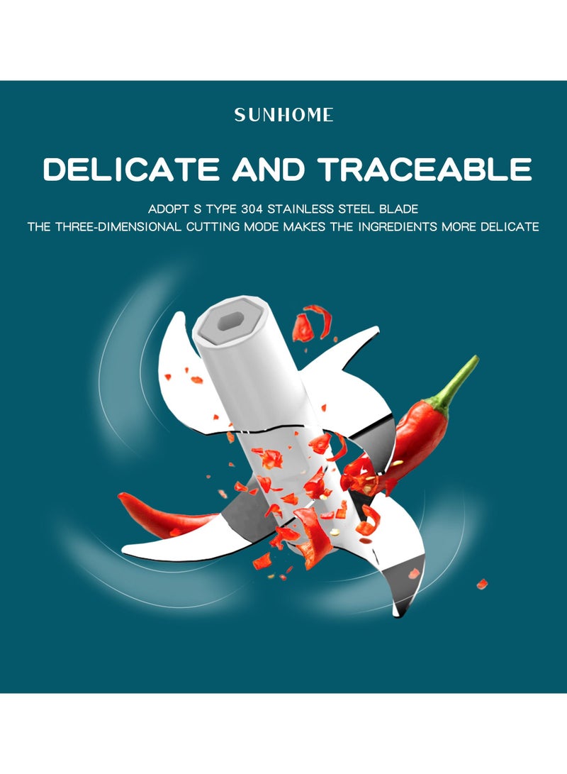 صن هوم مفرمة كهربائية 2 في 1 مطحنة 150 مل + 300 مل 45 وات SH-188G أخضر فاتح / شفاف - Image 5