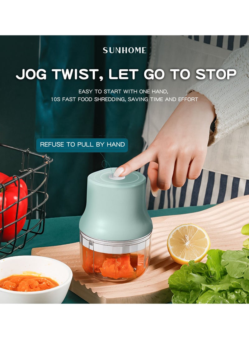 صن هوم مفرمة كهربائية 2 في 1 مطحنة 150 مل + 300 مل 45 وات SH-188G أخضر فاتح / شفاف - Image 3