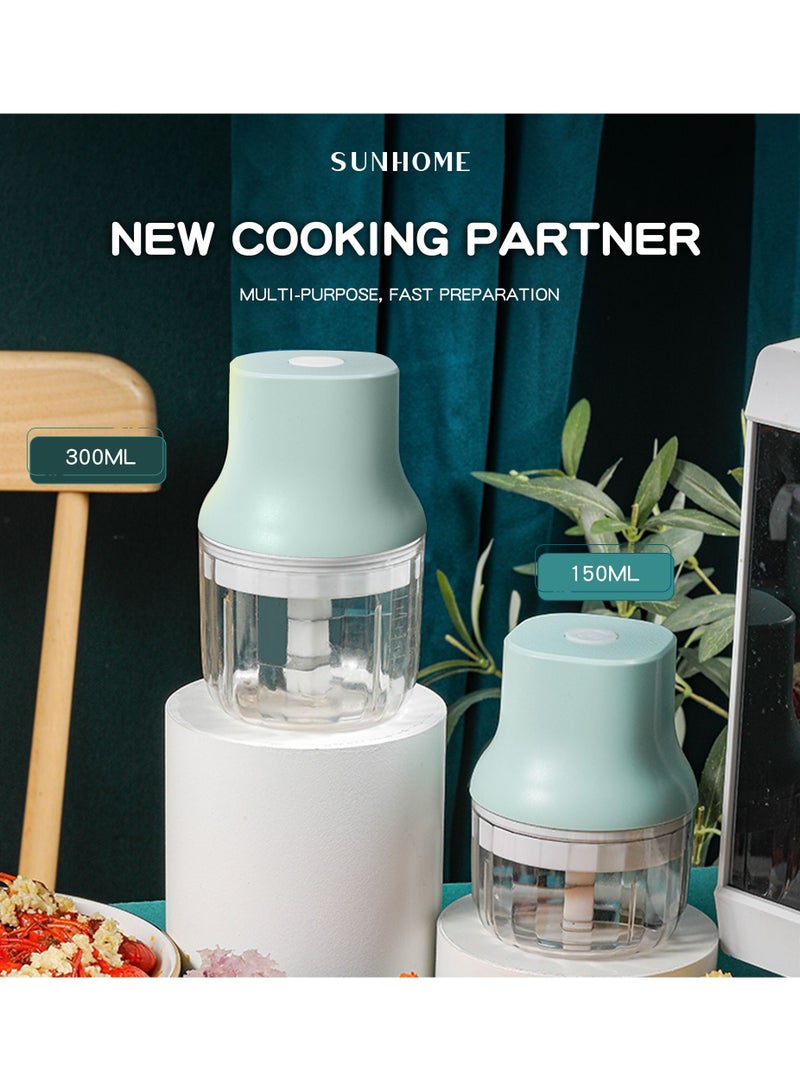 صن هوم مفرمة كهربائية 2 في 1 مطحنة 150 مل + 300 مل 45 وات SH-188G أخضر فاتح / شفاف - Image 4