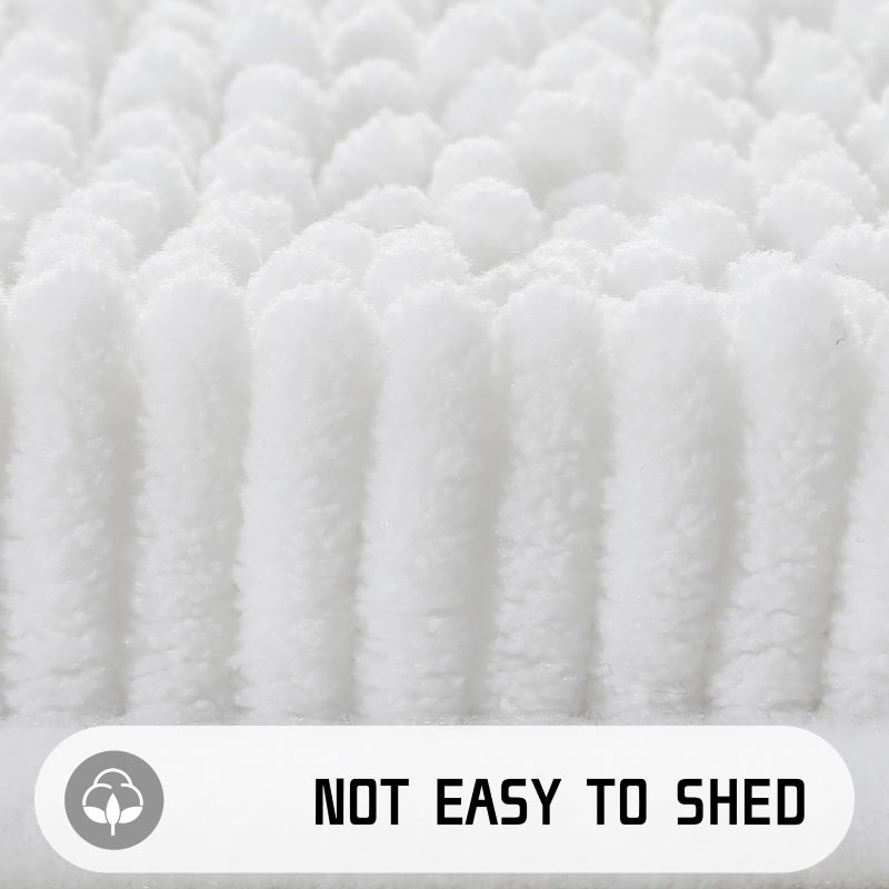 Yimobra Bathroom Rugs  36'' x 24''  Extra Soft Chenille Bath Rugs  Non-Slip  Water Absorbent  Bath Mats for Bathroom Floor  Machine Wash Dry  Plush Microfiber Shaggy Rug  Tub and Shower  Bright White - Image 3