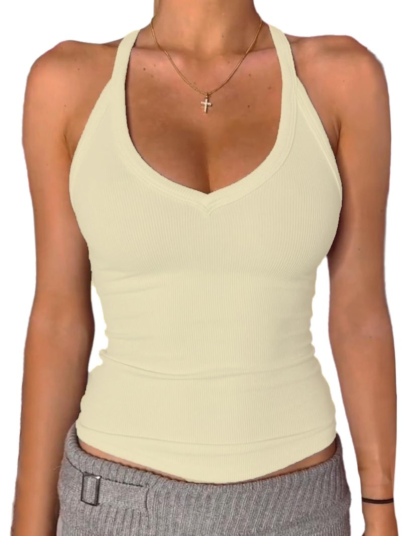 Danysu Spring Tops for Women 2025 Sexy Tank Top for Women with Built in Bra Camisole Trendy Going Out Womens Tops Pear Sorbet M - Image 1