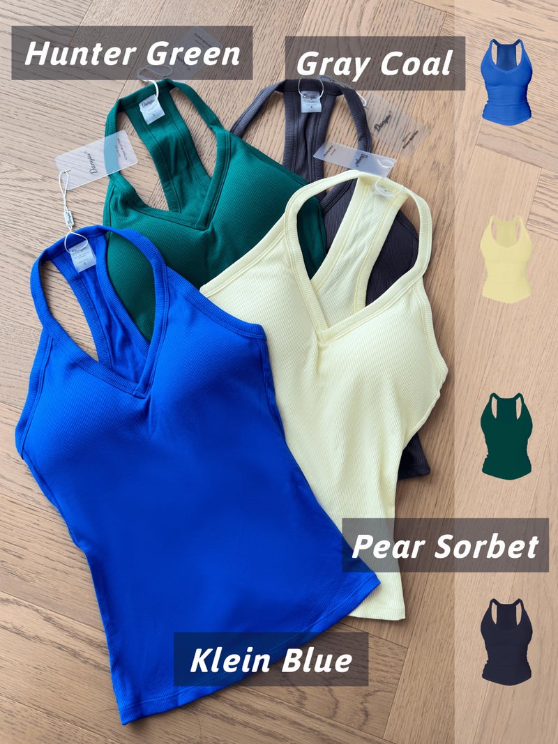 Danysu Spring Tops for Women 2025 Sexy Tank Top for Women with Built in Bra Camisole Trendy Going Out Womens Tops Pear Sorbet M - Image 5